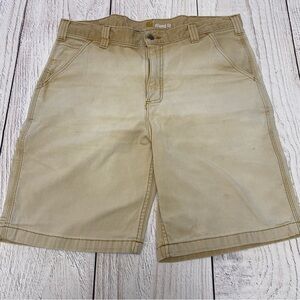 Carhartt Men's Tan Relaxed-Fit Worn Shorts 36